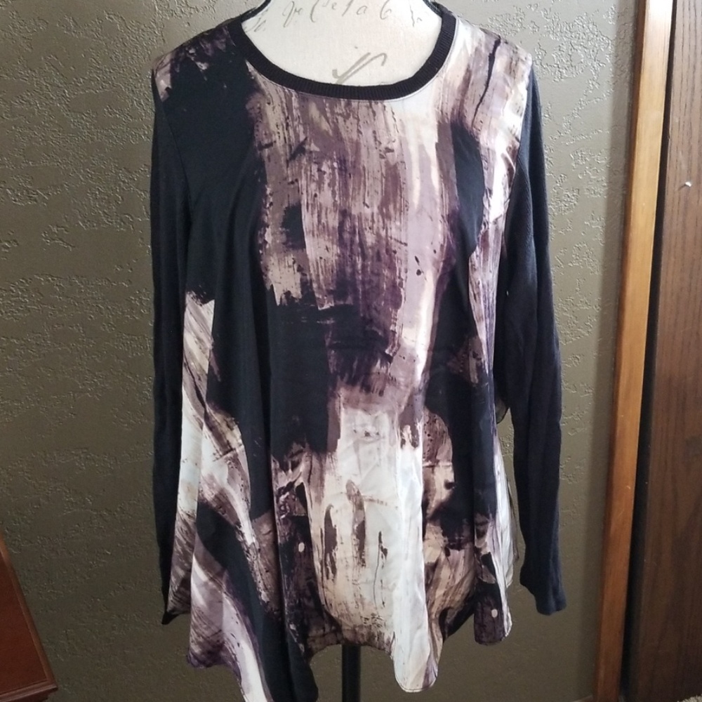 Purple and black dress top